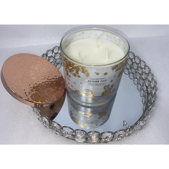 Bath & Body Works Autumn Chai 3wick 14.5 oz Candle - Picture 2 of 4